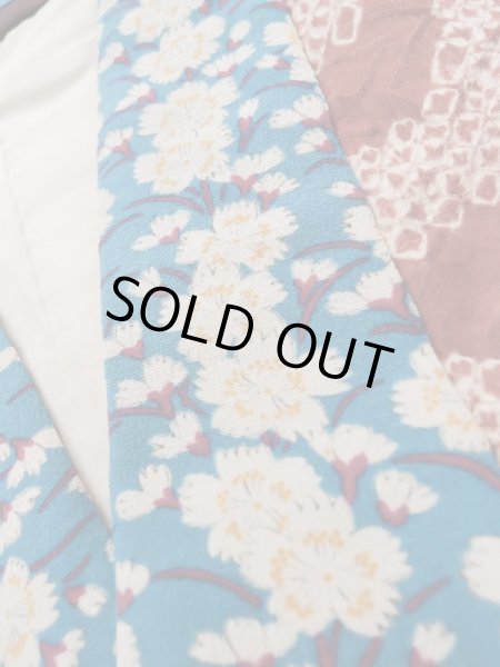 画像6: L0616N  襦袢 女性用着物 半襦袢、半襟つき（撫子） シルク（正絹）   茶色, ぼたん 【中古】 【USED】 【リサイクル】 ★☆☆☆☆ (6)