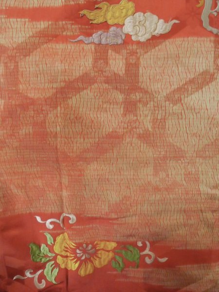 画像10: L0616N  襦袢 女性用着物 半襦袢、半襟つき(撫子) シルク(正絹)   茶色, ぼたん 【中古】 【USED】 【リサイクル】 ★☆☆☆☆ (10)