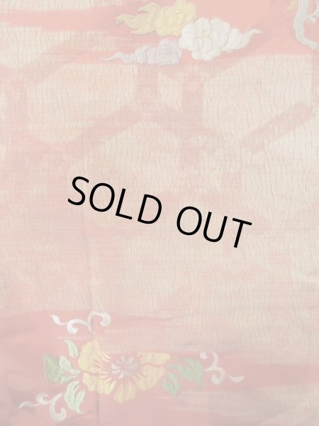 画像10: L0616N  襦袢 女性用着物 半襦袢、半襟つき（撫子） シルク（正絹）   茶色, ぼたん 【中古】 【USED】 【リサイクル】 ★☆☆☆☆ (10)