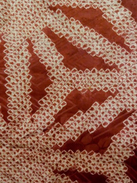 画像12: L0616N  襦袢 女性用着物 半襦袢、半襟つき(撫子) シルク(正絹)   茶色, ぼたん 【中古】 【USED】 【リサイクル】 ★☆☆☆☆ (12)