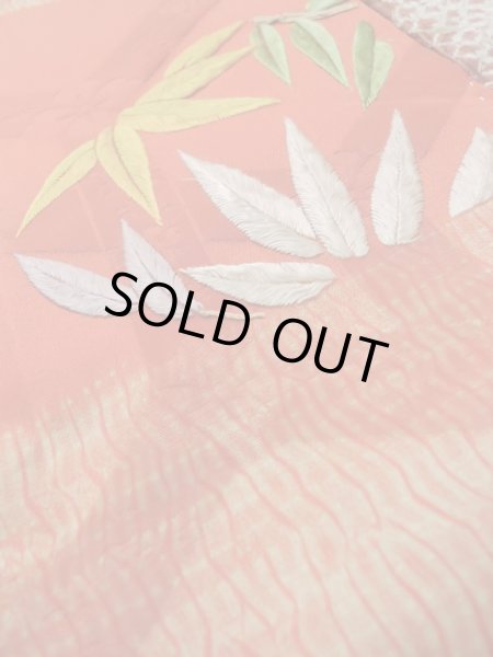 画像14: L0616N  襦袢 女性用着物 半襦袢、半襟つき（撫子） シルク（正絹）   茶色, ぼたん 【中古】 【USED】 【リサイクル】 ★☆☆☆☆ (14)