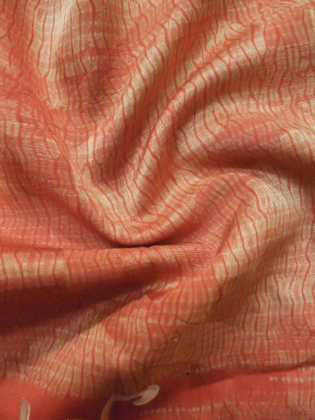 画像17: L0616N  襦袢 女性用着物 半襦袢、半襟つき(撫子) シルク(正絹)   茶色, ぼたん 【中古】 【USED】 【リサイクル】 ★☆☆☆☆ (17)