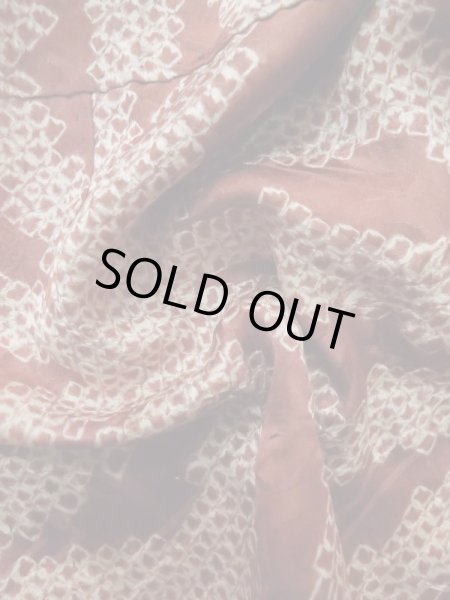 画像18: L0616N  襦袢 女性用着物 半襦袢、半襟つき（撫子） シルク（正絹）   茶色, ぼたん 【中古】 【USED】 【リサイクル】 ★☆☆☆☆ (18)