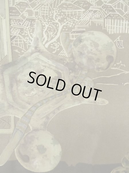 画像7: L0616U  羽織 男性用着物  シルク（正絹）   黒,  【中古】 【USED】 【リサイクル】 ★★★☆☆ (7)