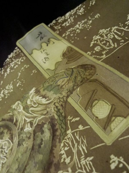 画像10: L0616U  羽織 男性用着物  シルク(正絹)   黒,  【中古】 【USED】 【リサイクル】 ★★★☆☆ (10)