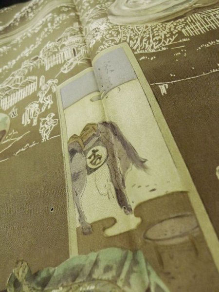 画像11: L0616U  羽織 男性用着物  シルク(正絹)   黒,  【中古】 【USED】 【リサイクル】 ★★★☆☆ (11)