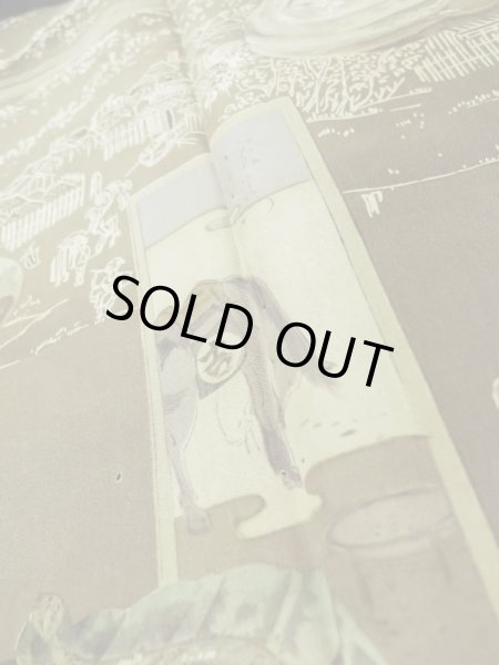 画像11: L0616U  羽織 男性用着物  シルク（正絹）   黒,  【中古】 【USED】 【リサイクル】 ★★★☆☆ (11)