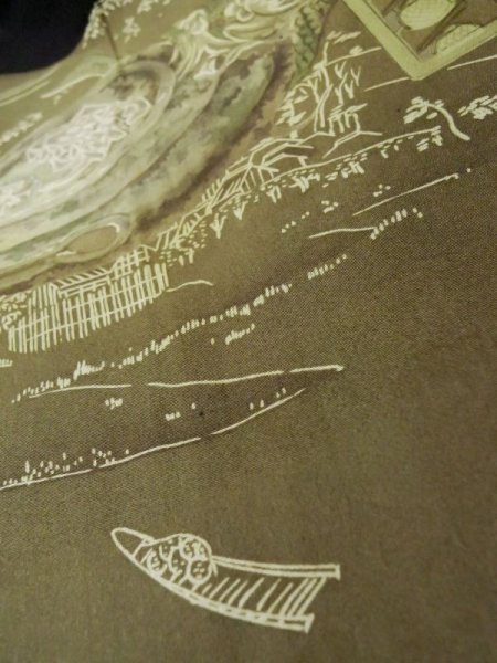 画像15: L0616U  羽織 男性用着物  シルク(正絹)   黒,  【中古】 【USED】 【リサイクル】 ★★★☆☆ (15)