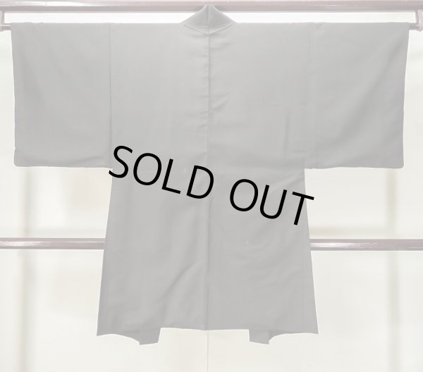 画像2: L0616W  羽織 男性用着物  ウール  茶色み 黒,  【中古】 【USED】 【リサイクル】 ★★☆☆☆ (2)