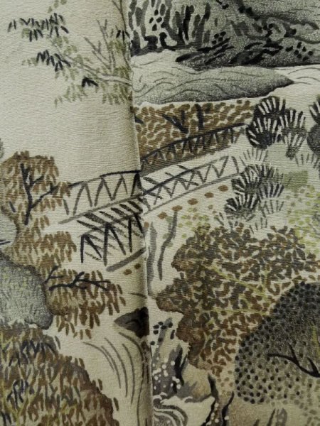 画像7: L0616W  羽織 男性用着物  ウール  茶色み 黒,  【中古】 【USED】 【リサイクル】 ★★☆☆☆ (7)