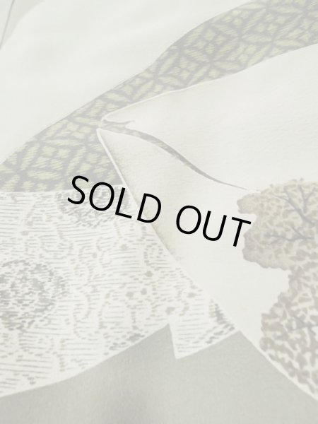 画像10: L0616W  羽織 男性用着物  ウール  茶色み 黒,  【中古】 【USED】 【リサイクル】 ★★☆☆☆ (10)