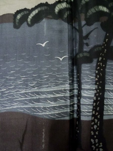 画像7: L0616X  羽織 男性用着物  シルク(正絹)   黒,  【中古】 【USED】 【リサイクル】 ★☆☆☆☆ (7)