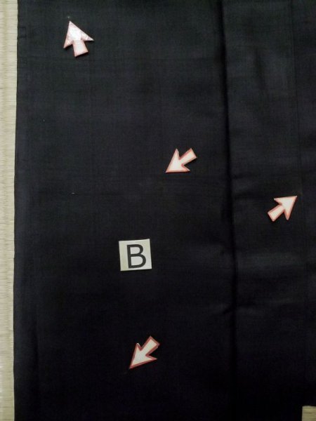 画像21: L0616X  羽織 男性用着物  シルク(正絹)   黒,  【中古】 【USED】 【リサイクル】 ★☆☆☆☆ (21)