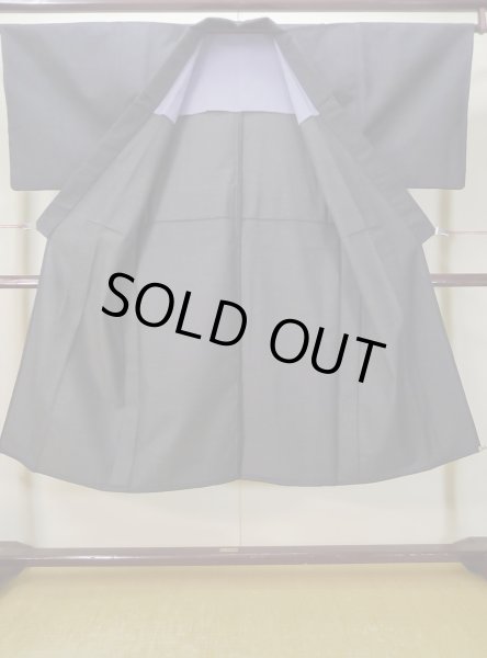 画像2: L0630A Mint  男性用着物 男性用着物  ウール  茶色み 黒,  【中古】 【USED】 【リサイクル】 ★★★★☆ (2)