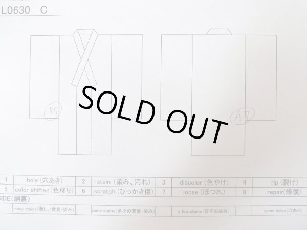 画像9: L0630C  男性用着物 男性用着物  シルク(正絹)  淡い ベージュ, チェック柄 深い【中古】 【USED】 【リサイクル】 ★☆☆☆☆ (9)
