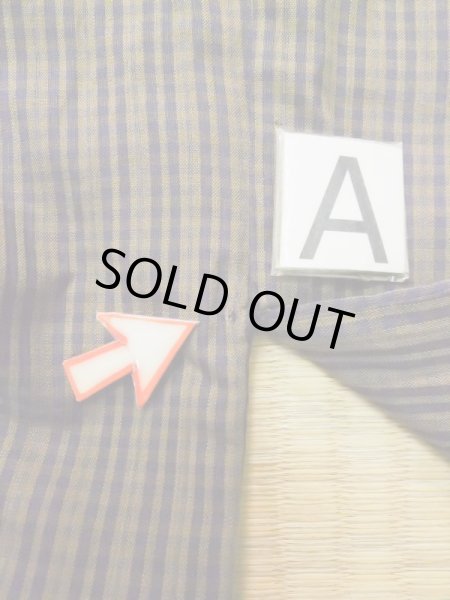 画像10: L0630C  男性用着物 男性用着物  シルク(正絹)  淡い ベージュ, チェック柄 深い【中古】 【USED】 【リサイクル】 ★☆☆☆☆ (10)