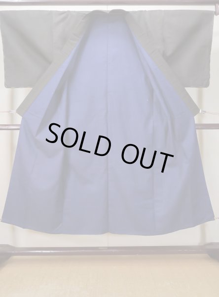 画像2: L0630F  男性用着物 男性用着物  ウール  深い 茶色, 四角 【中古】 【USED】 【リサイクル】 ★☆☆☆☆ (2)