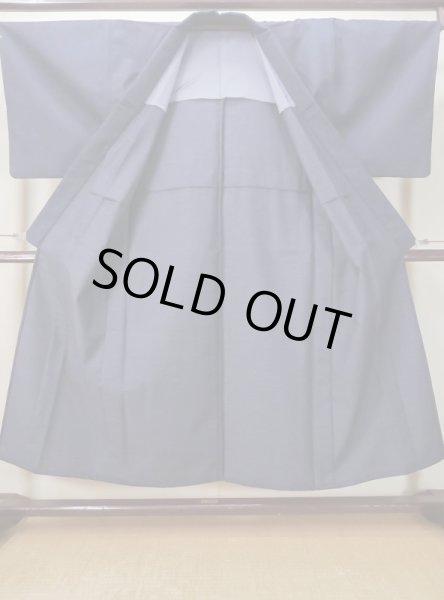 画像2: L0630G  男性用着物 男性用着物  ウール  深い 紺,  【中古】 【USED】 【リサイクル】 ★★☆☆☆ (2)