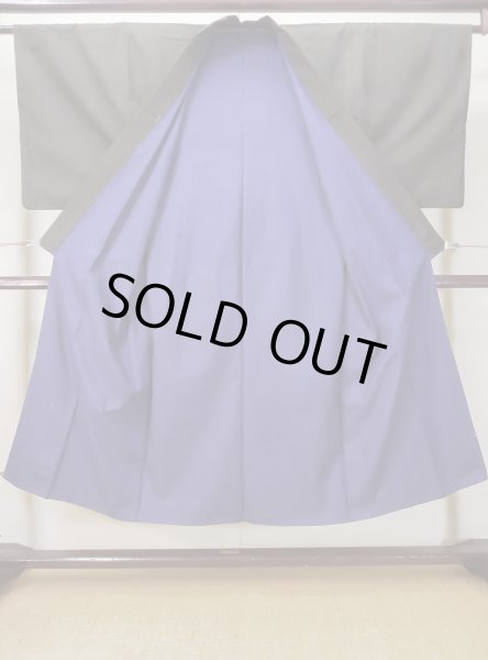 画像2: L0630I  男性用着物 男性用着物  シルク(正絹)  深い 茶色, 幾何学模様 【中古】 【USED】 【リサイクル】 ★☆☆☆☆ (2)