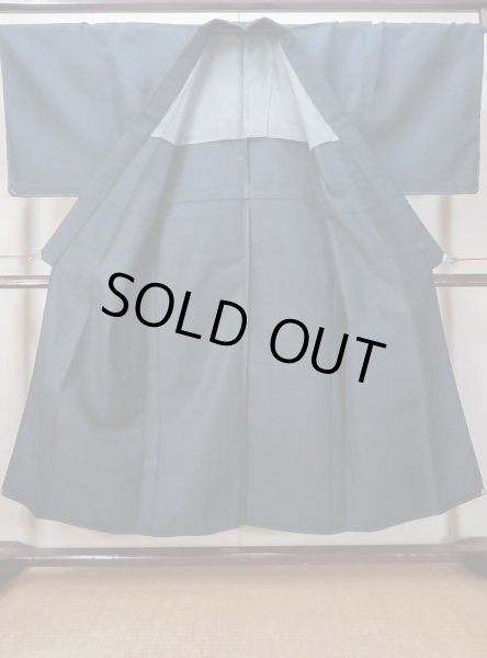 画像2: L0630M Mint  男性用着物 男性用着物  ウール  深い 紺,  【中古】 【USED】 【リサイクル】 ★★★★☆ (2)