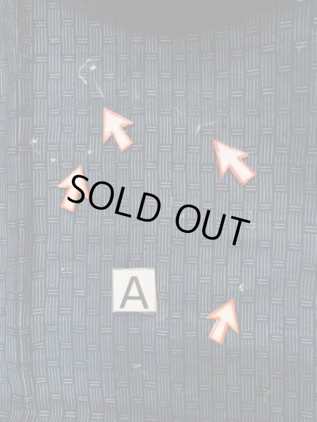 画像12: L0630Q  男性用着物 男性用着物 綿入り(綿が出てきている) シルク(正絹)   紺, 縞 【中古】 【USED】 【リサイクル】 ★☆☆☆☆ (12)