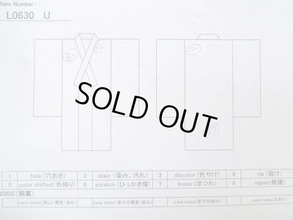 画像12: L0630U  男性用着物 男性用着物  シルク(正絹)   黒,  【中古】 【USED】 【リサイクル】 ★★☆☆☆ (12)