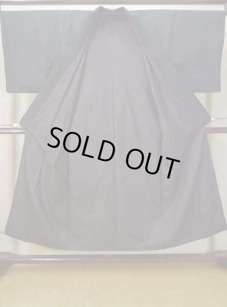 画像2: L0630V  男性用着物 男性用着物  シルク(正絹)   黒,  【中古】 【USED】 【リサイクル】 ★★★★☆ (2)