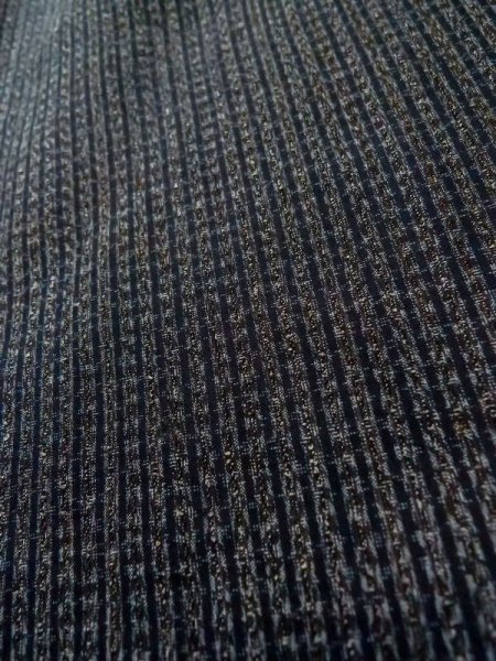 画像7: L0630Y  男性用着物 男性用着物  シルク(正絹)   黒, 縞 【中古】 【USED】 【リサイクル】 ★☆☆☆☆ (7)