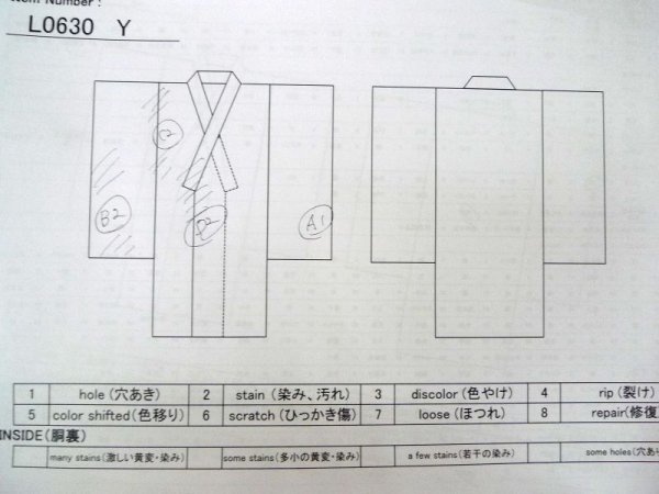 画像11: L0630Y  男性用着物 男性用着物  シルク(正絹)   黒, 縞 【中古】 【USED】 【リサイクル】 ★☆☆☆☆ (11)