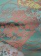画像6: L0706B 名古屋帯 女性用着物 シルク（正絹） 淡い 青み 青緑色 ぼたん 【中古】 【USED】 【リサイクル】 ★★☆☆☆ (6)