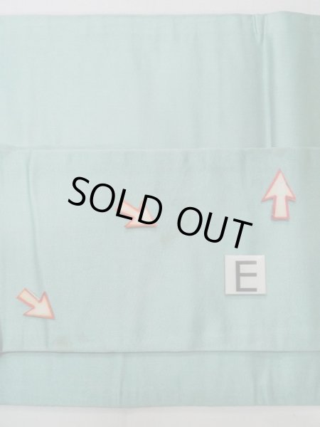 画像15: L0706B 名古屋帯 女性用着物 シルク（正絹） 淡い 青み 青緑色 ぼたん 【中古】 【USED】 【リサイクル】 ★★☆☆☆ (15)