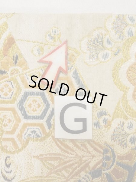 画像22: L0706I 名古屋帯 女性用着物 シルク(正絹)   オフ ホワイト 菊 【中古】 【USED】 【リサイクル】 ★★☆☆☆ (22)