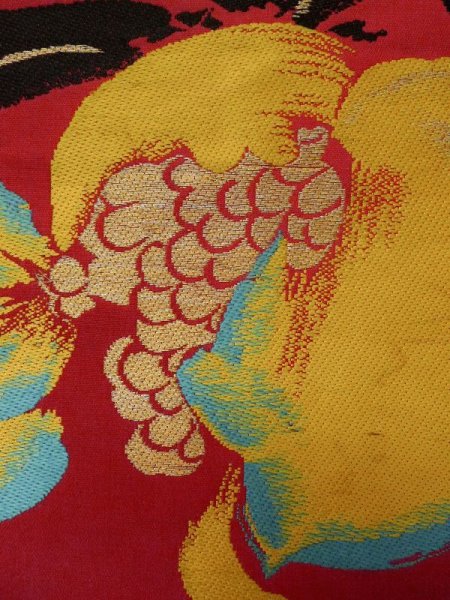 画像6: L0706J 名古屋帯 女性用着物 シルク(正絹)   赤色  【中古】 【USED】 【リサイクル】 ★☆☆☆☆ (6)