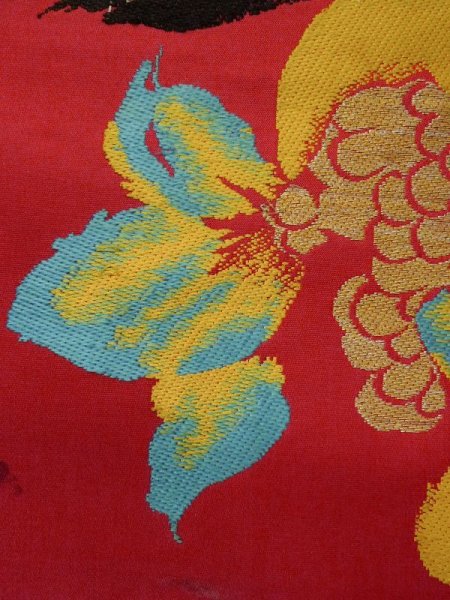 画像7: L0706J 名古屋帯 女性用着物 シルク(正絹)   赤色  【中古】 【USED】 【リサイクル】 ★☆☆☆☆ (7)