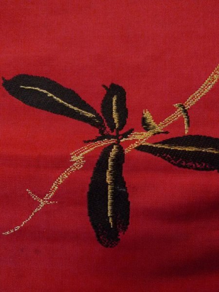 画像8: L0706J 名古屋帯 女性用着物 シルク(正絹)   赤色  【中古】 【USED】 【リサイクル】 ★☆☆☆☆ (8)