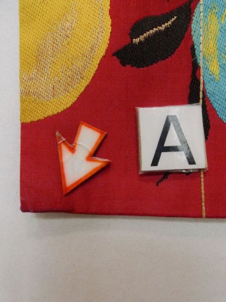 画像13: L0706J 名古屋帯 女性用着物 シルク(正絹)   赤色  【中古】 【USED】 【リサイクル】 ★☆☆☆☆ (13)