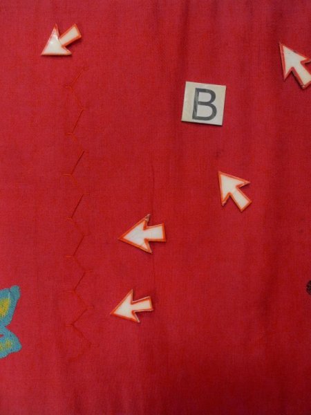 画像14: L0706J 名古屋帯 女性用着物 シルク(正絹)   赤色  【中古】 【USED】 【リサイクル】 ★☆☆☆☆ (14)