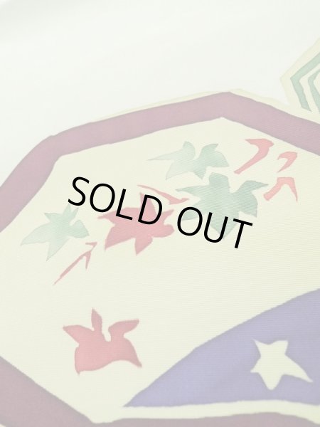 画像7: L0706V 名古屋帯 女性用着物 シルク（正絹） 淡い 薄い 黄緑色 梅 【中古】 【USED】 【リサイクル】 ★★★★☆ (7)