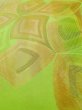 画像9: L0707A 名古屋帯 女性用着物 シルク（正絹）   黄緑色 抽象的模様 【中古】 【USED】 【リサイクル】 ★★★★☆ (9)