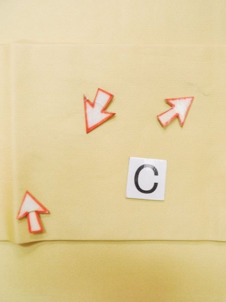 画像14: L0707B 名古屋帯 女性用着物 シルク（正絹）  淡い 橙色 芝草 【中古】 【USED】 【リサイクル】 ★★★☆☆ (14)