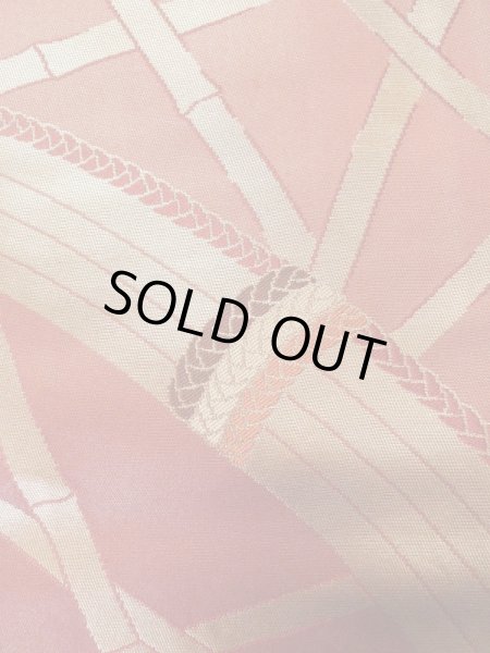 画像5: L0707C 名古屋帯 女性用着物 シルク(正絹)   えんじ 竹 【中古】 【USED】 【リサイクル】 ★★★☆☆ (5)