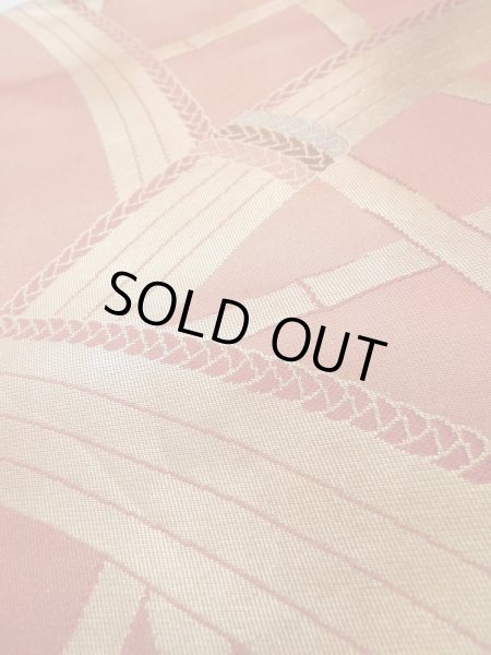 画像10: L0707C 名古屋帯 女性用着物 シルク(正絹)   えんじ 竹 【中古】 【USED】 【リサイクル】 ★★★☆☆ (10)