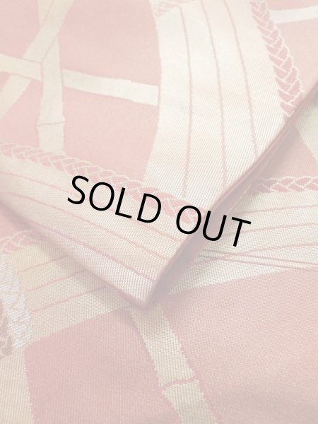 画像11: L0707C 名古屋帯 女性用着物 シルク(正絹)   えんじ 竹 【中古】 【USED】 【リサイクル】 ★★★☆☆ (11)