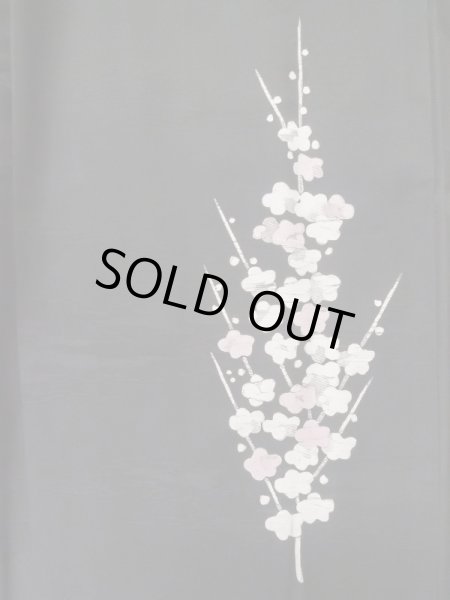 画像5: L0713B  羽織 女性用着物  シルク(正絹)   黒, 梅 【中古】 【USED】 【リサイクル】 ★★★☆☆ (5)