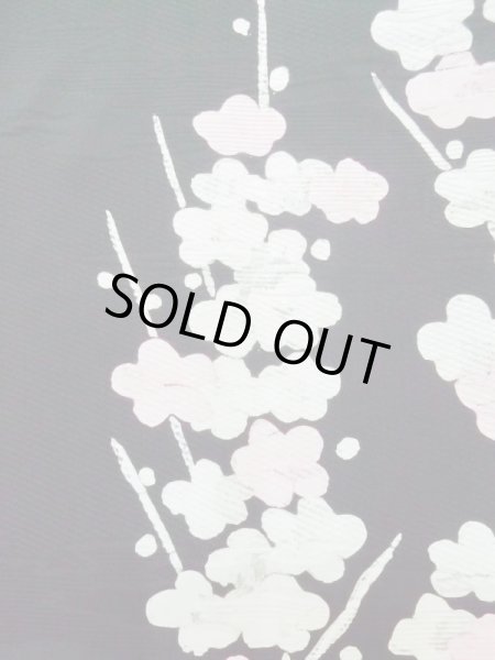 画像7: L0713B  羽織 女性用着物  シルク(正絹)   黒, 梅 【中古】 【USED】 【リサイクル】 ★★★☆☆ (7)