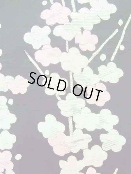 画像8: L0713B  羽織 女性用着物  シルク(正絹)   黒, 梅 【中古】 【USED】 【リサイクル】 ★★★☆☆ (8)