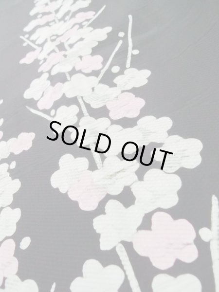 画像10: L0713B  羽織 女性用着物  シルク(正絹)   黒, 梅 【中古】 【USED】 【リサイクル】 ★★★☆☆ (10)