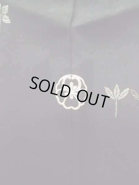 画像3: L0713C  羽織 女性用着物  シルク(正絹)   黒, 笹 【中古】 【USED】 【リサイクル】 ★★★★☆ (3)