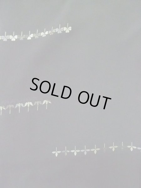 画像4: L0713C  羽織 女性用着物  シルク(正絹)   黒, 笹 【中古】 【USED】 【リサイクル】 ★★★★☆ (4)