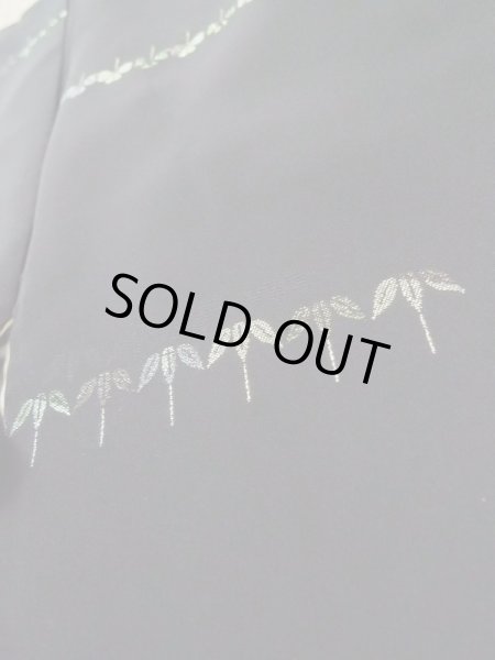 画像11: L0713C  羽織 女性用着物  シルク(正絹)   黒, 笹 【中古】 【USED】 【リサイクル】 ★★★★☆ (11)